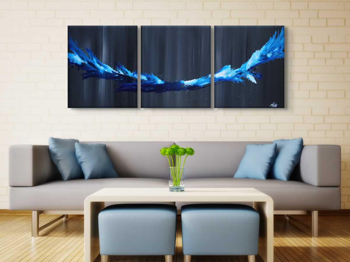 Blue Splash  - Original Canvas Art - Lifestyle Image