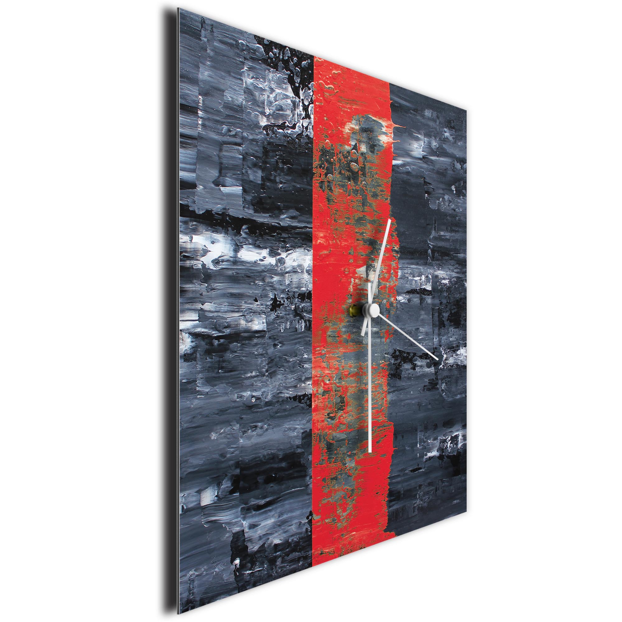 Red Line Square Clock Large by Mendo Vasilevski - Urban Abstract Home Decor - Image 3