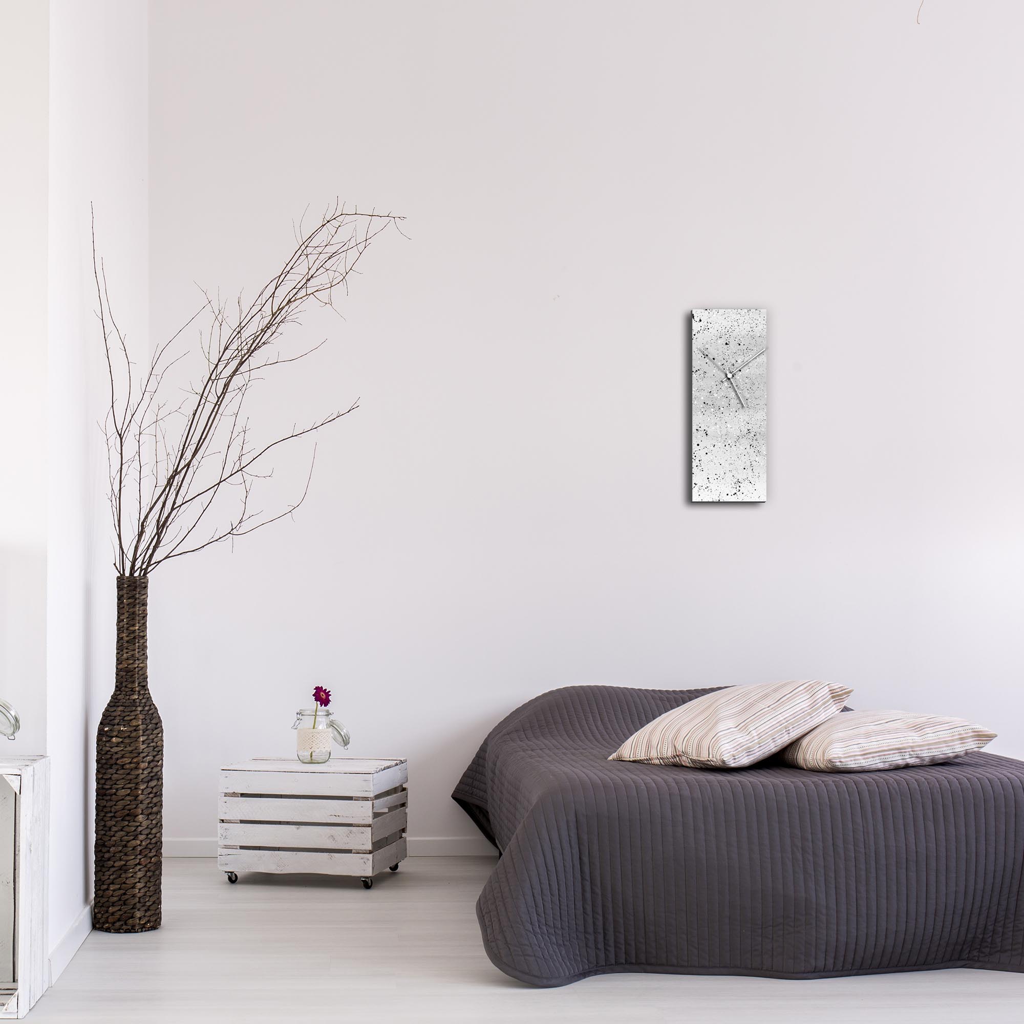 White Flecked Clock by Mendo Vasilevski - Urban Abstract Home Decor - Lifestyle View