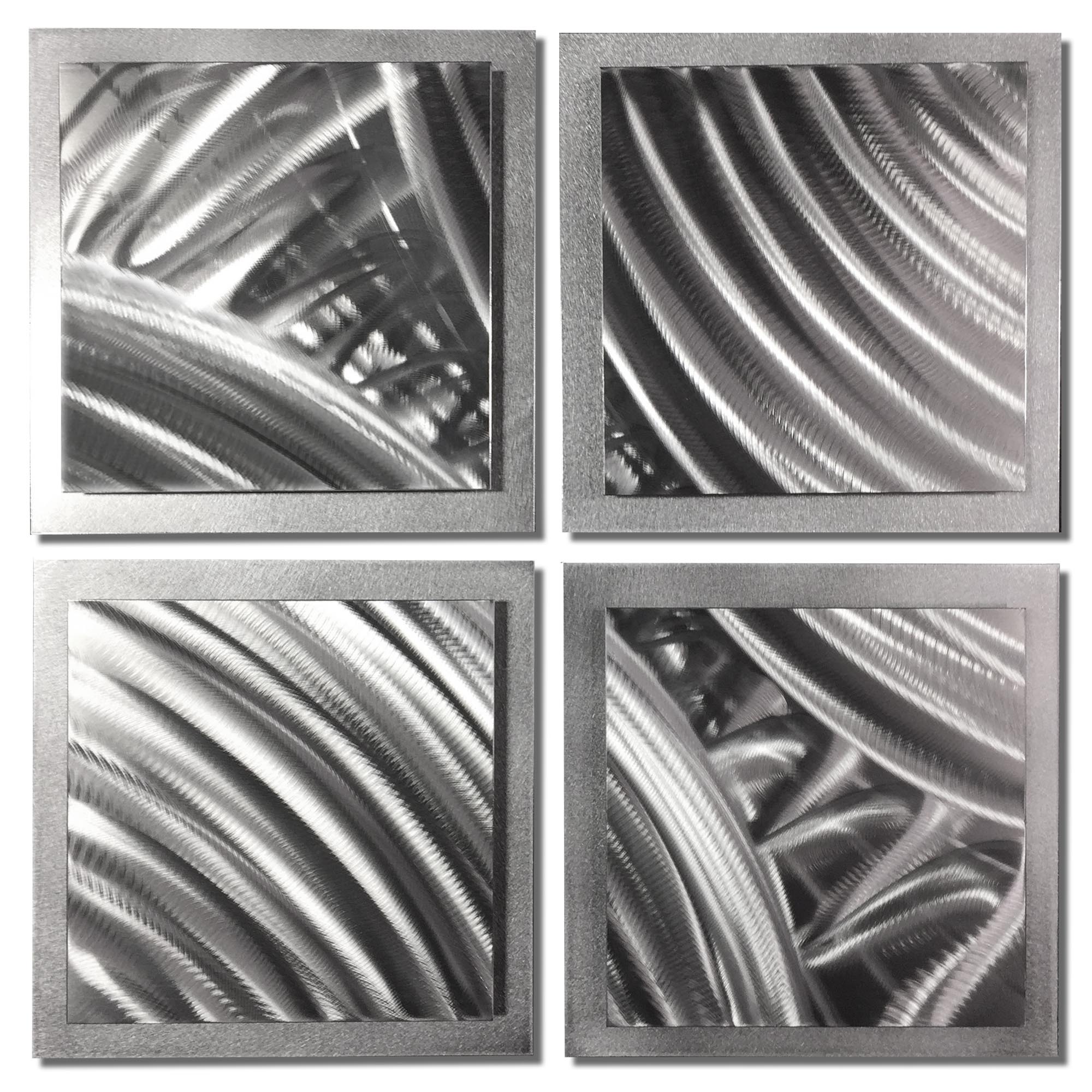Silver Divisions 25x25in. Natural Aluminum Abstract Decor