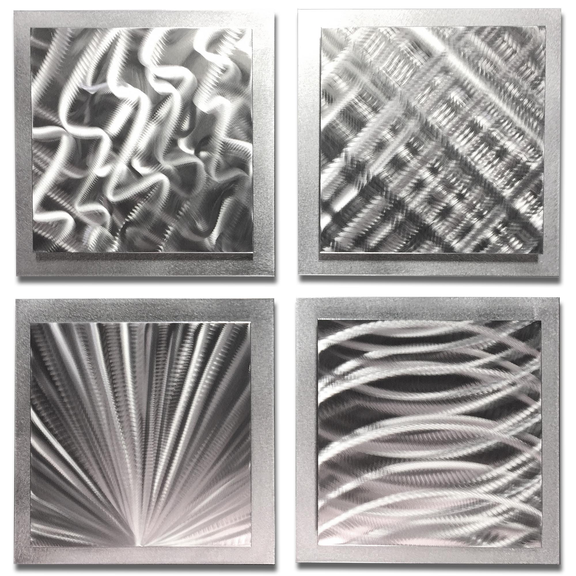 Silver Expressions 25x25in. Natural Aluminum Abstract Decor