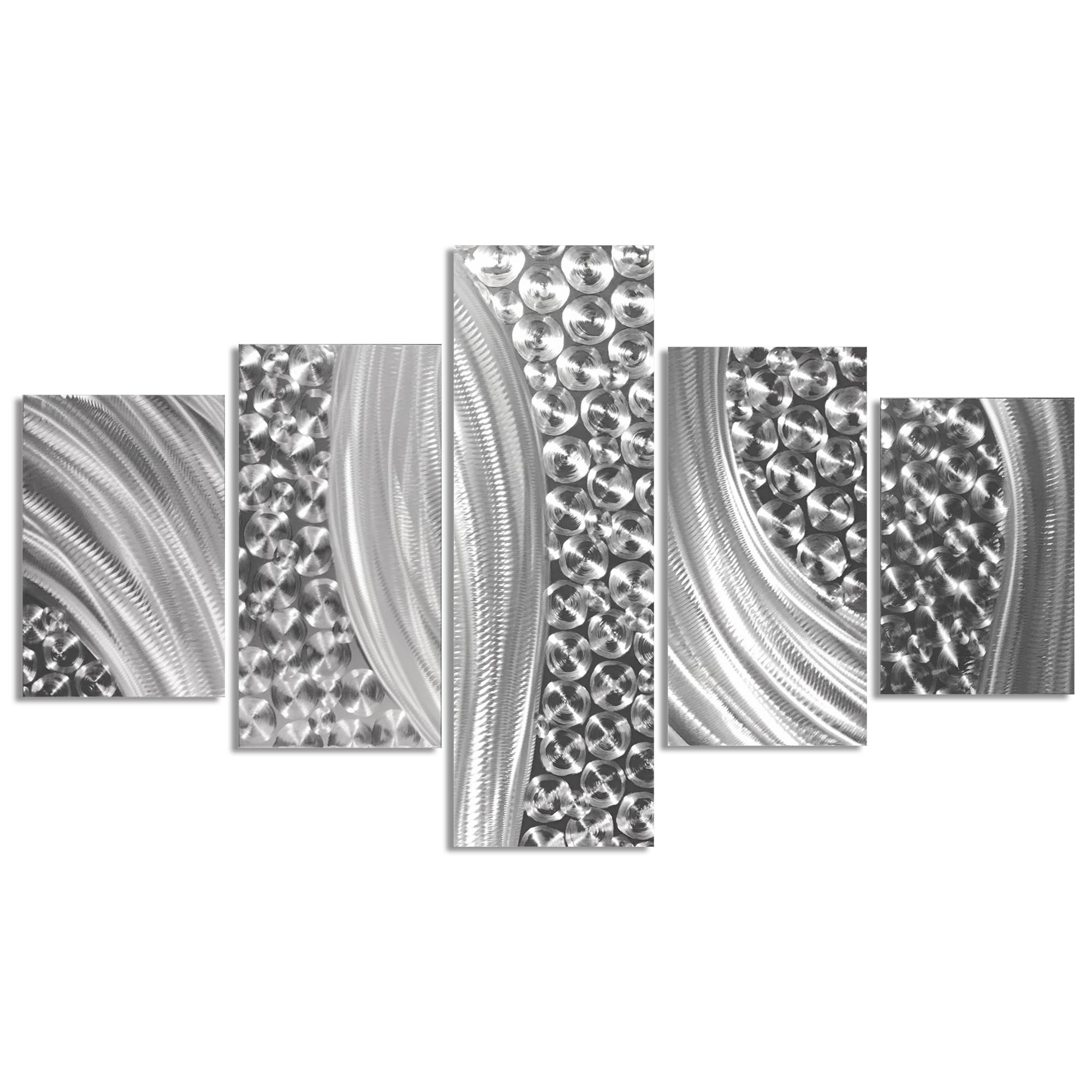Columnar Riverbed 64x36in. Natural Aluminum Abstract Decor