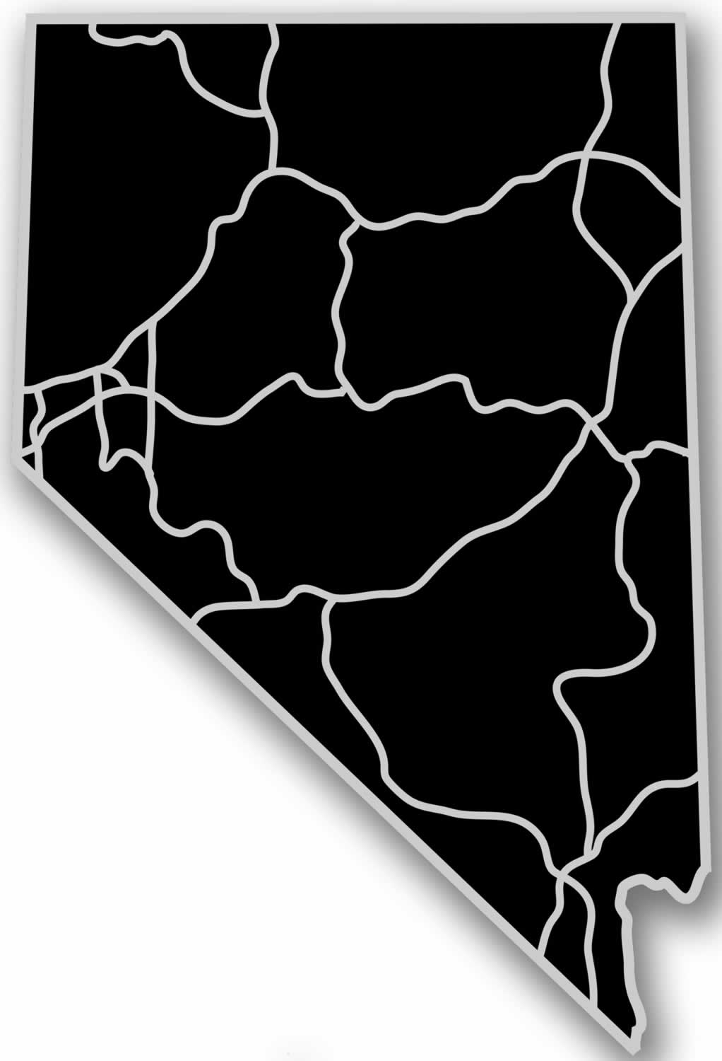 Nevada - Acrylic Cutout State Map - Black/Grey USA States Acrylic Art