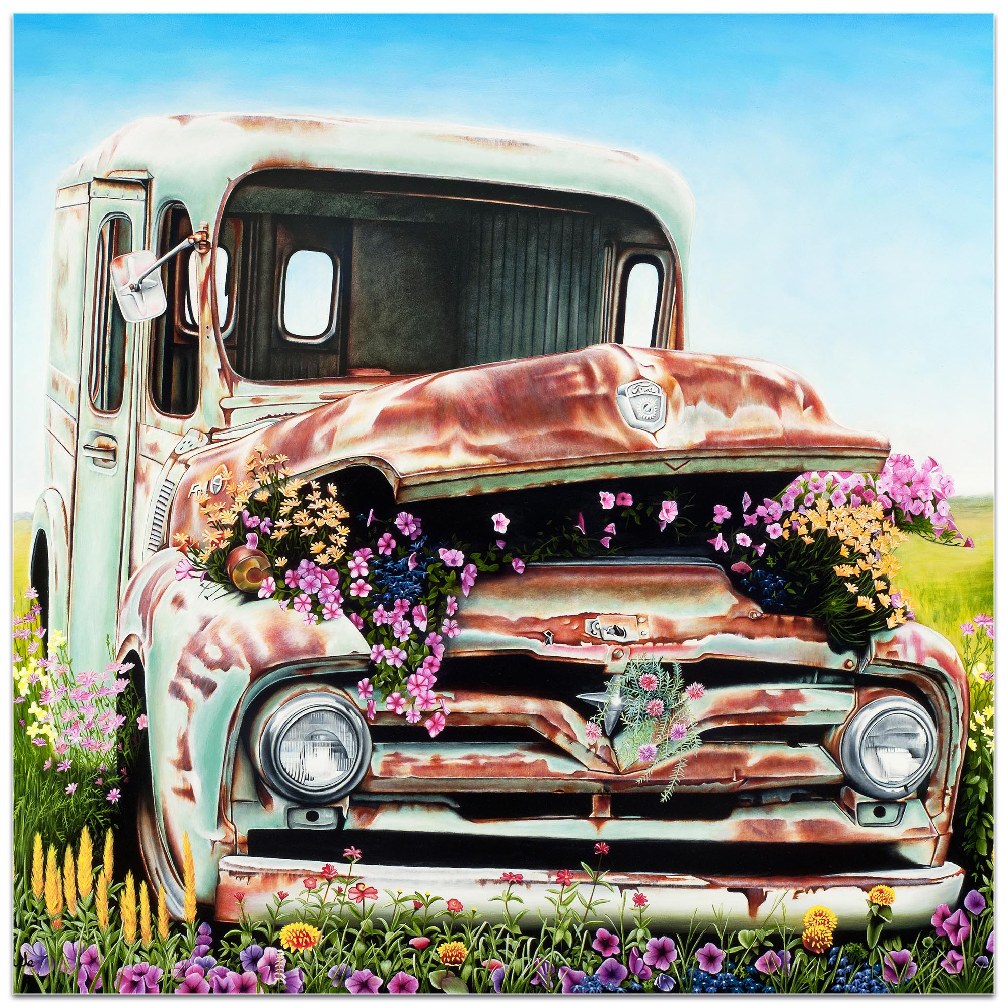 Americana Wall Art 'Got Flowers' - Classic Cars Decor on Metal or Plexiglass - Image 2