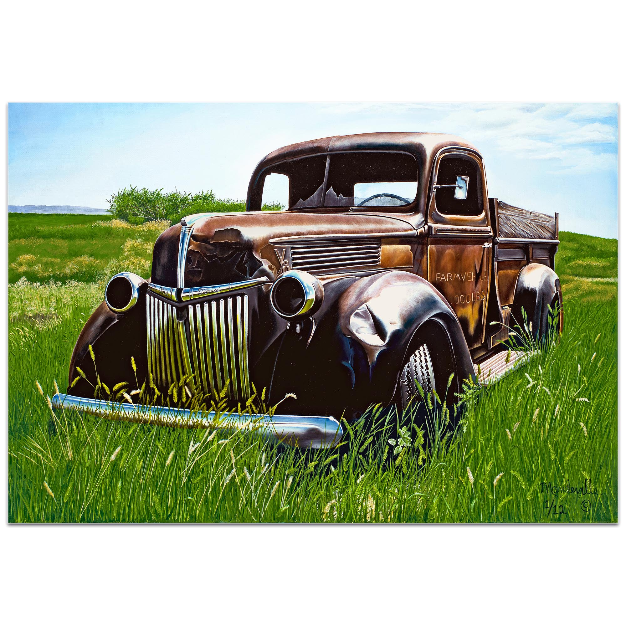 Americana Wall Art 'Out to Pasture' - Classic Trucks Decor on Metal or Plexiglass - Image 2
