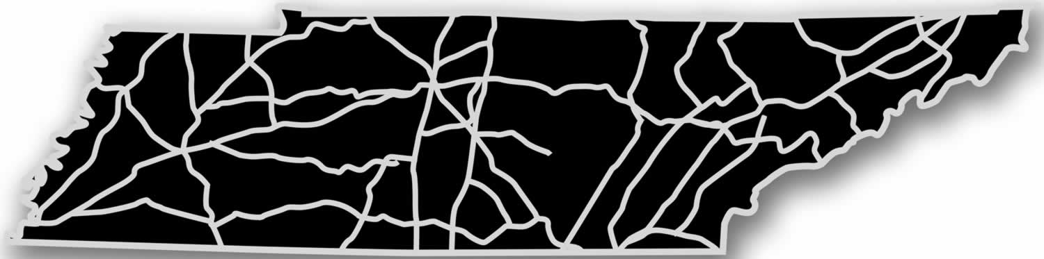 Tennessee - Acrylic Cutout State Map - Black/Grey USA States Acrylic Art