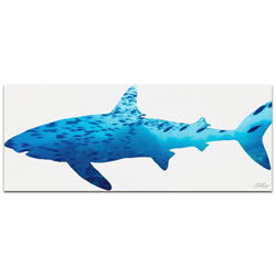 SHARK SEASCAPE - 48x19 in. Metal Animal Print