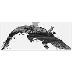 Alligator Swamp Gray by Adam Schwoeppe Animal Silhouette on White Metal