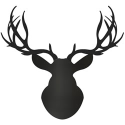 MIDNIGHT BUCK - 36x36 in. Pure Black Deer Cut-Out
