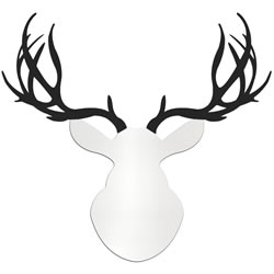 CONTEMPORARY BUCK - 36x36 in. White & Black Deer Cut-Out