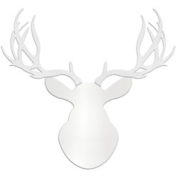 SNOW BUCK - 36x36 in. Pure White Deer Cut-Out
