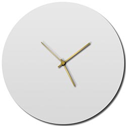 Adam Schwoeppe Whiteout Gold Circle Clock Midcentury Modern Style Wall Clock