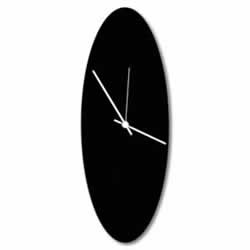 Blackout Ellipse Clock by Adam Schwoeppe - Minimalist Modern Black Metal Clock