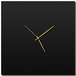 Adam Schwoeppe Blackout Gold Square Clock Large Midcentury Modern Style Wall Clock