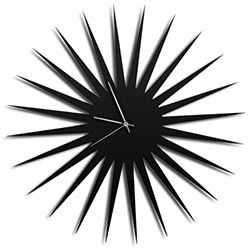 Adam Schwoeppe MCM Starburst Clock Black Silver Midcentury Modern Style Wall Clock