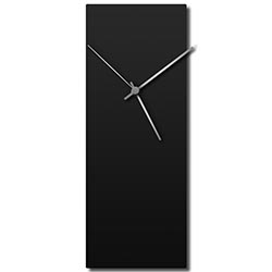 Adam Schwoeppe Blackout Silver Clock Large Midcentury Modern Style Wall Clock