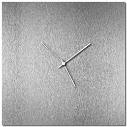 Adam Schwoeppe Silversmith Square Clock White Midcentury Modern Style Wall Clock