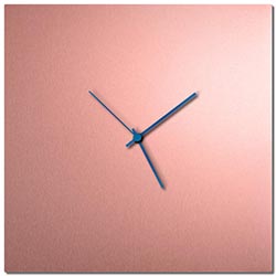 Adam Schwoeppe Coppersmith Square Clock Blue Midcentury Modern Style Wall Clock