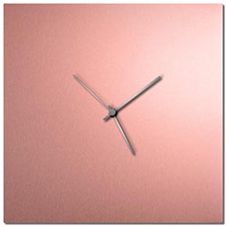 Adam Schwoeppe Coppersmith Square Clock Large Silver Midcentury Modern Style Wall Clock