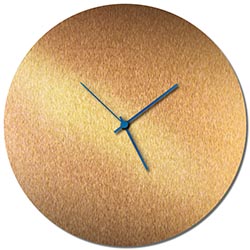 Adam Schwoeppe Bronzesmith Circle Clock Blue Midcentury Modern Style Wall Clock
