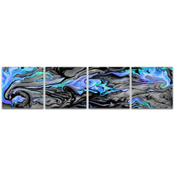 Lava Blue - Reverse-Print Acrylic Abstract Art