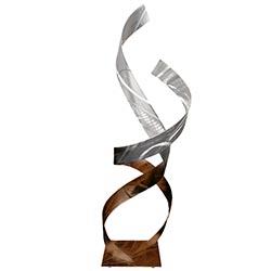 Carlos Jacobs Two Lovers Brown Fade 10in x 33in Contemporary Style Metal Sculpture