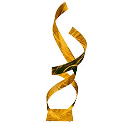 Carlos Jacobs Two Lovers in Gold 10in x 33in Contemporary Style Metal Sculpture
