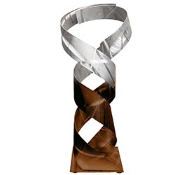 Carlos Jacobs Continuum Brown Fade 10in x 25in Contemporary Style Metal Sculpture