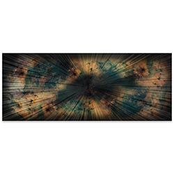 Helena Martin Organic Nebula 60in x 24in Original Abstract Art on Ground and Colored Metal