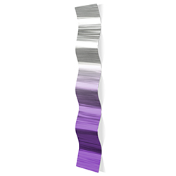 Helena Martin Purple Fade Wave 9.5in x 44in Original Abstract Metal Art on Ground and Painted Metal