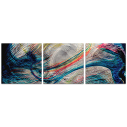 Grace and Virtue Triptych Large 70x22in. Metal or Acrylic Abstract Decor