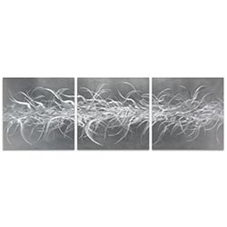 Electric Fields Triptych 38x12in. Metal or Acrylic Contemporary Decor