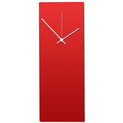 Redout White Clock - Minimalist Red Wall Clock