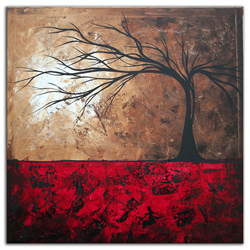 Lost in the Forest - Abstract Painting Print by Megan Duncanson