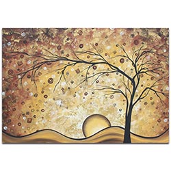 Landscape Painting Golden Rhapsody - Abstract Tree Art on Metal or Acrylic