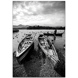 Black & White Photography Old Rowboats - Coastal Art on Metal or Plexiglass