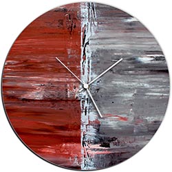 Mendo Vasilevski City Alley Circle Clock 16in x 16in Modern Wall Clock on Aluminum Composite