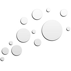 NAY Floating White 66in x 50in Circles Abstract Art on Aluminum Composite