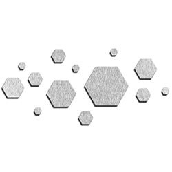 NAY Honeycomb Silver 70in x 32in Hexagons Abstract Art on Aluminum Composite