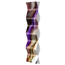 NAY Violet Onyx Wave 9.5in x 44in Contemporary Style Metal Wall Decor