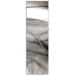 NAY Slate Onyx Clock 9in x 30in Modern Wall Clock on Acrylic