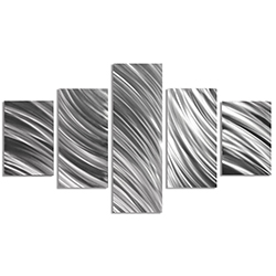Columnar Flow 64x36in. Natural Aluminum Abstract Decor