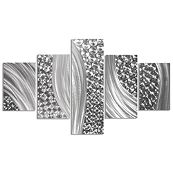 Columnar Riverbed 64x36in. Natural Aluminum Abstract Decor