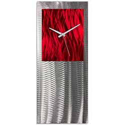 Metal Art Studio Abstract Decor Red Studio Clock 10in x 24in