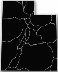Utah - Acrylic Cutout State Map - Black/Grey USA States Acrylic Art