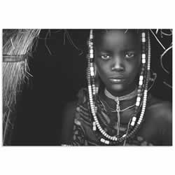 Mursi Girl by Hesham Alhumaid - African Fashion Art on Metal or Acrylic