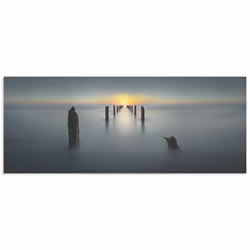 Sunset on the Dock by Nadav Jonas - Beach Picture on Metal or Acrylic
