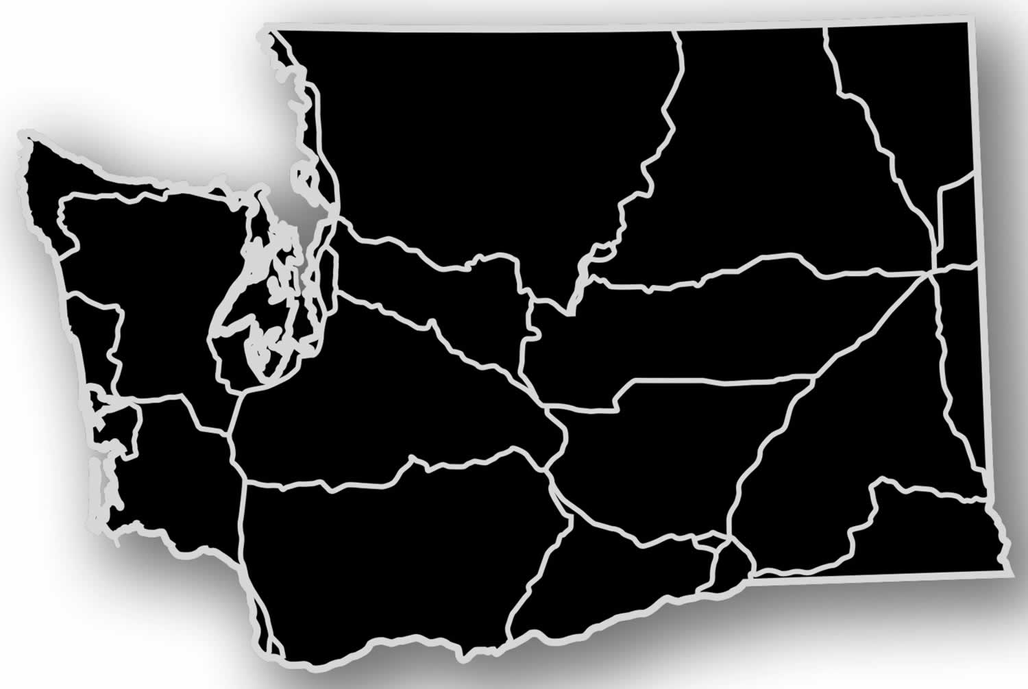 Washington - Acrylic Cutout State Map - Black/Grey USA States Acrylic Art