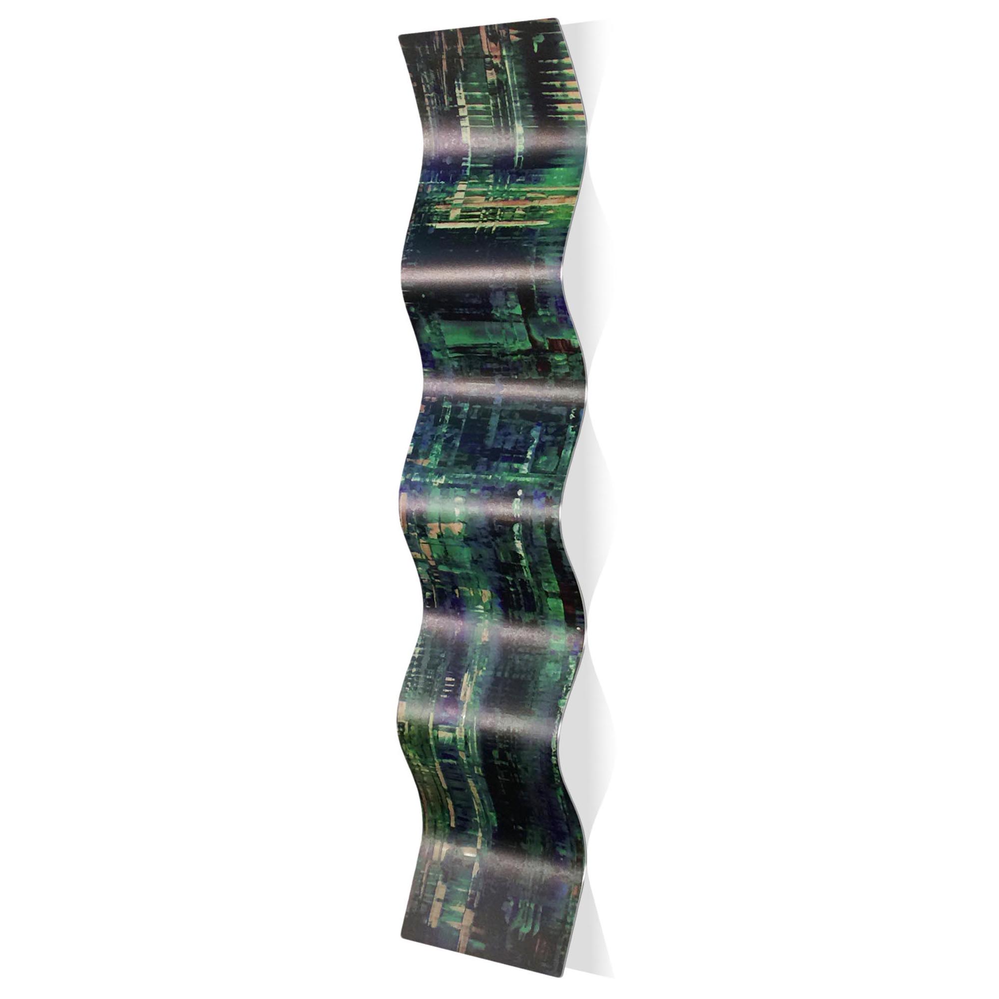 Aporia Blue Wave 9.5x44in. Metal Eclectic Decor