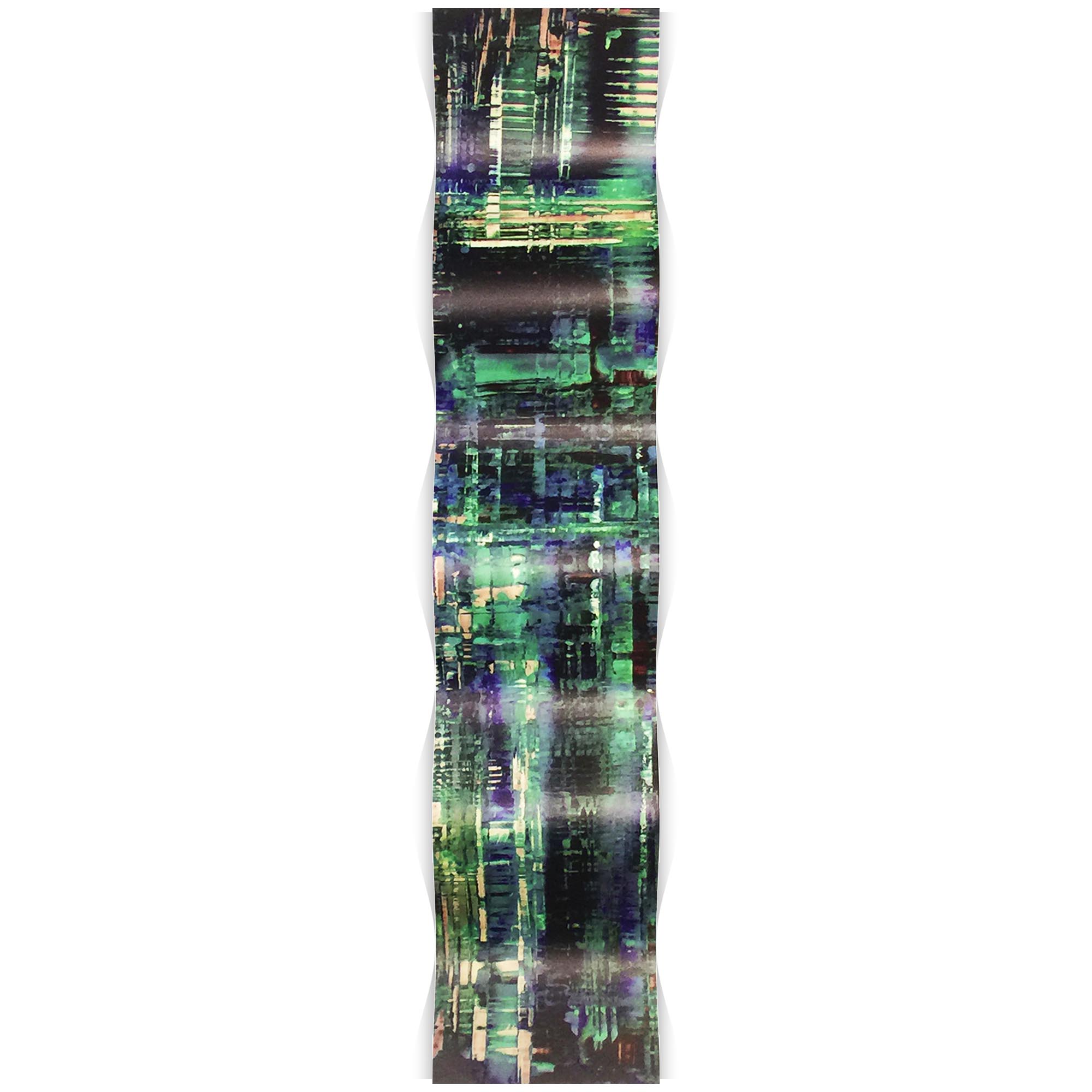 Aporia Blue Wave 9.5x44in. Metal Eclectic Decor - Image 2